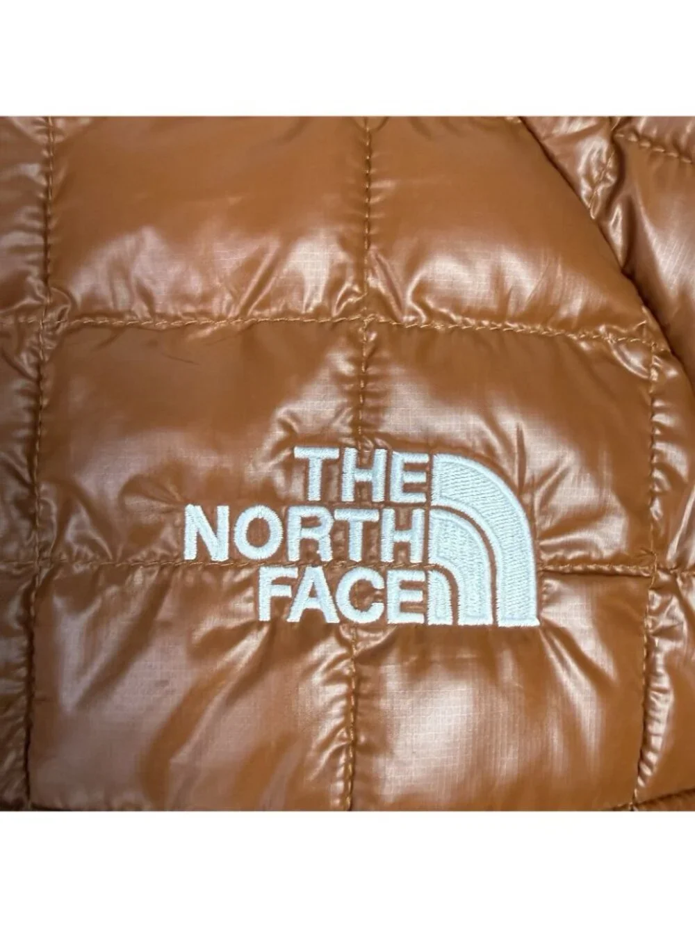 North Face ThermoBall Jacket Men L Burnt Umber Puffer Quilted $200 Flaw